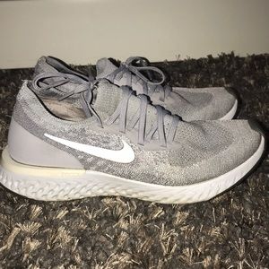Women’s grey Nike Epic Flyknit React sneakers